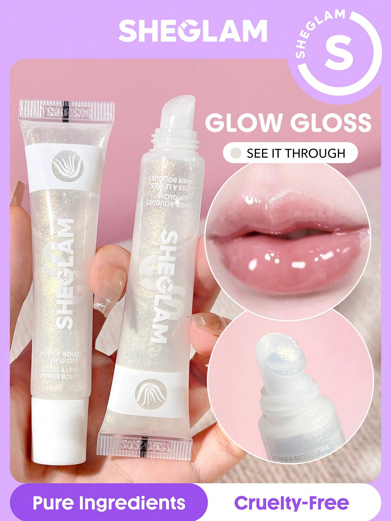 SHEGLAM Power Bouquet Lip Gloss -Power Petals Valentine'S Day Decor Love Gift Winter Y2K Makeup Party Beach Travel Holiday Camping Outdoors Present Rose Fashion Girl New Year Cosmetic Cosplay Best Trip Festivals Color Fancy Campus School Charm Vibe Cny Chinese New Year - Image 2