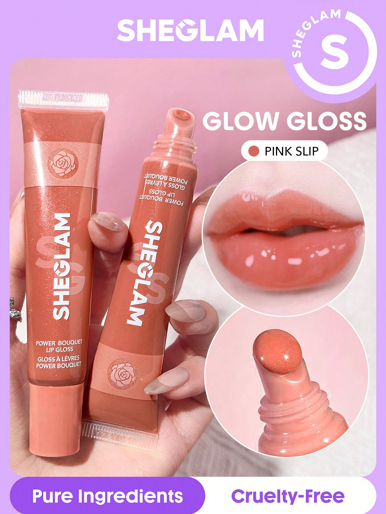 SHEGLAM Power Bouquet Lip Gloss -Power Petals Valentine'S Day Decor Love Gift Winter Y2K Makeup Party Beach Travel Holiday Camping Outdoors Present Rose Fashion Girl New Year Cosmetic Cosplay Best Trip Festivals Color Fancy Campus School Charm Vibe Cny Chinese New Year - Image 4