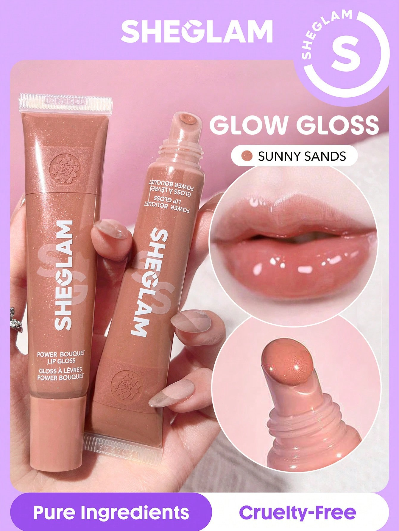 SHEGLAM Power Bouquet Lip Gloss -Power Petals Valentine'S Day Decor Love Gift Winter Y2K Makeup Party Beach Travel Holiday Camping Outdoors Present Rose Fashion Girl New Year Cosmetic Cosplay Best Trip Festivals Color Fancy Campus School Charm Vibe Cny Chinese New Year - Image 5