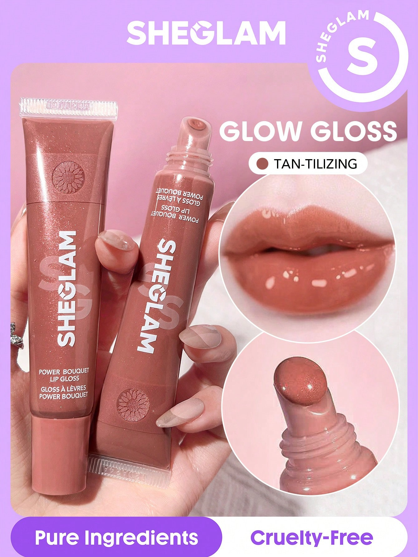 SHEGLAM Power Bouquet Lip Gloss -Power Petals Valentine'S Day Decor Love Gift Winter Y2K Makeup Party Beach Travel Holiday Camping Outdoors Present Rose Fashion Girl New Year Cosmetic Cosplay Best Trip Festivals Color Fancy Campus School Charm Vibe Cny Chinese New Year - Image 6