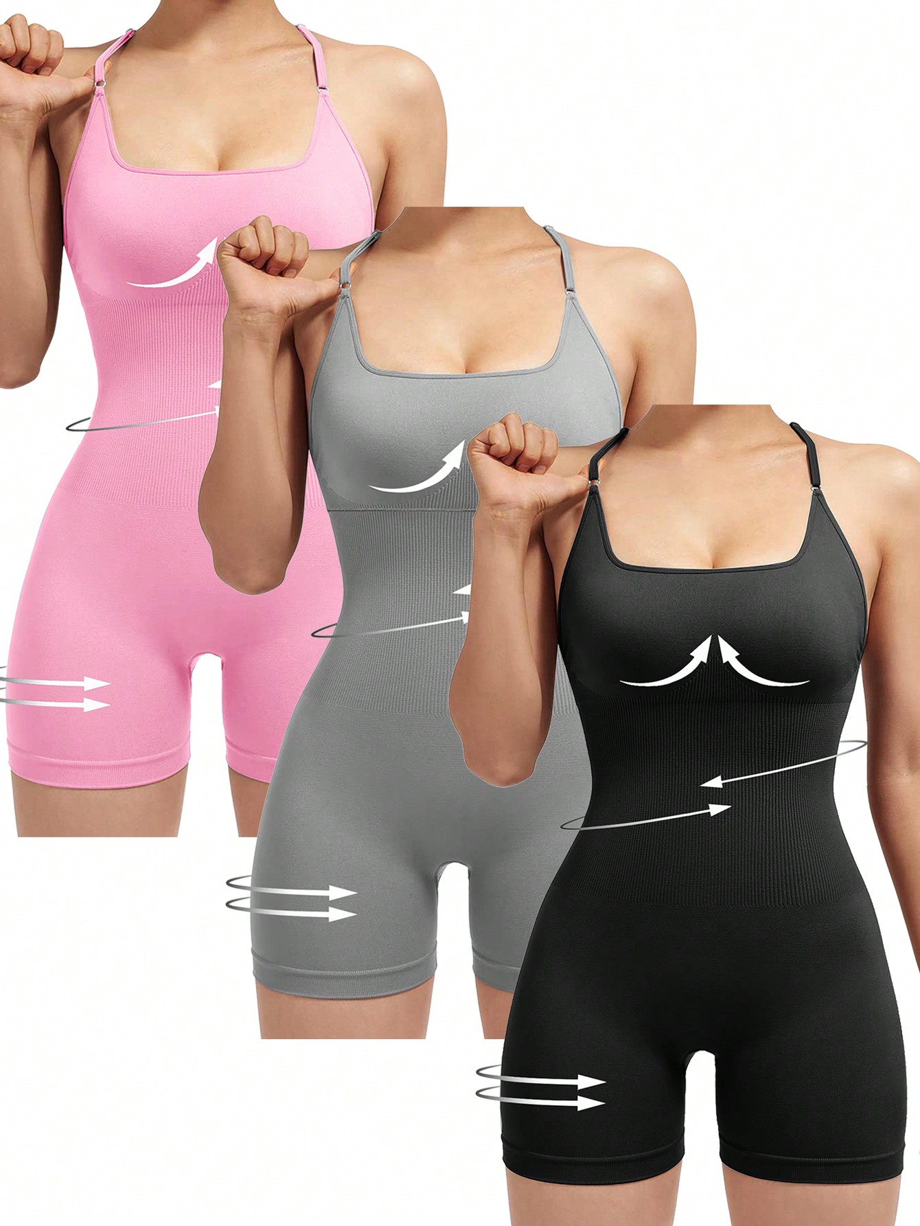 SHABREYA Sport Studio Seamless High Elasticity Criss-Cross Back Sports Romper - Image 2