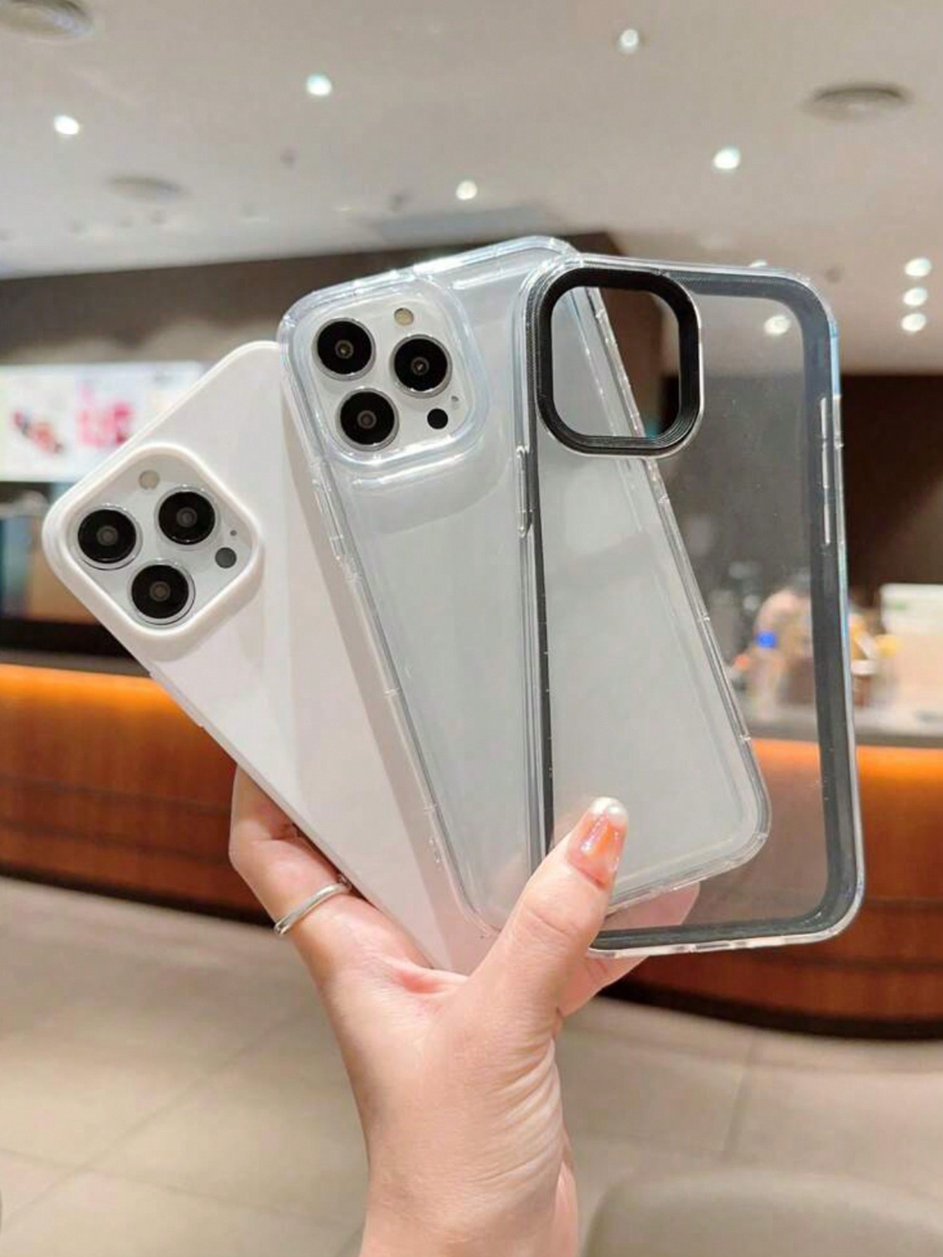 Apple 3pcs/Set Black Pupil & Wavy Shell, Water Wave Transparent Shock-Resistant TPU Phone Case Covers Compatible With Iphone 11/13/14/12/15 Unisex - Image 5