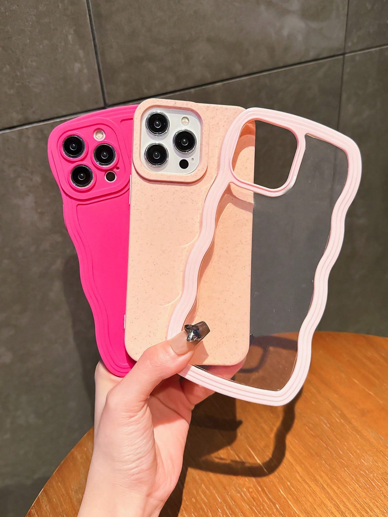 Apple 3pcs/Set Black Pupil & Wavy Shell, Water Wave Transparent Shock-Resistant TPU Phone Case Covers Compatible With Iphone 11/13/14/12/15 Unisex - Image 6