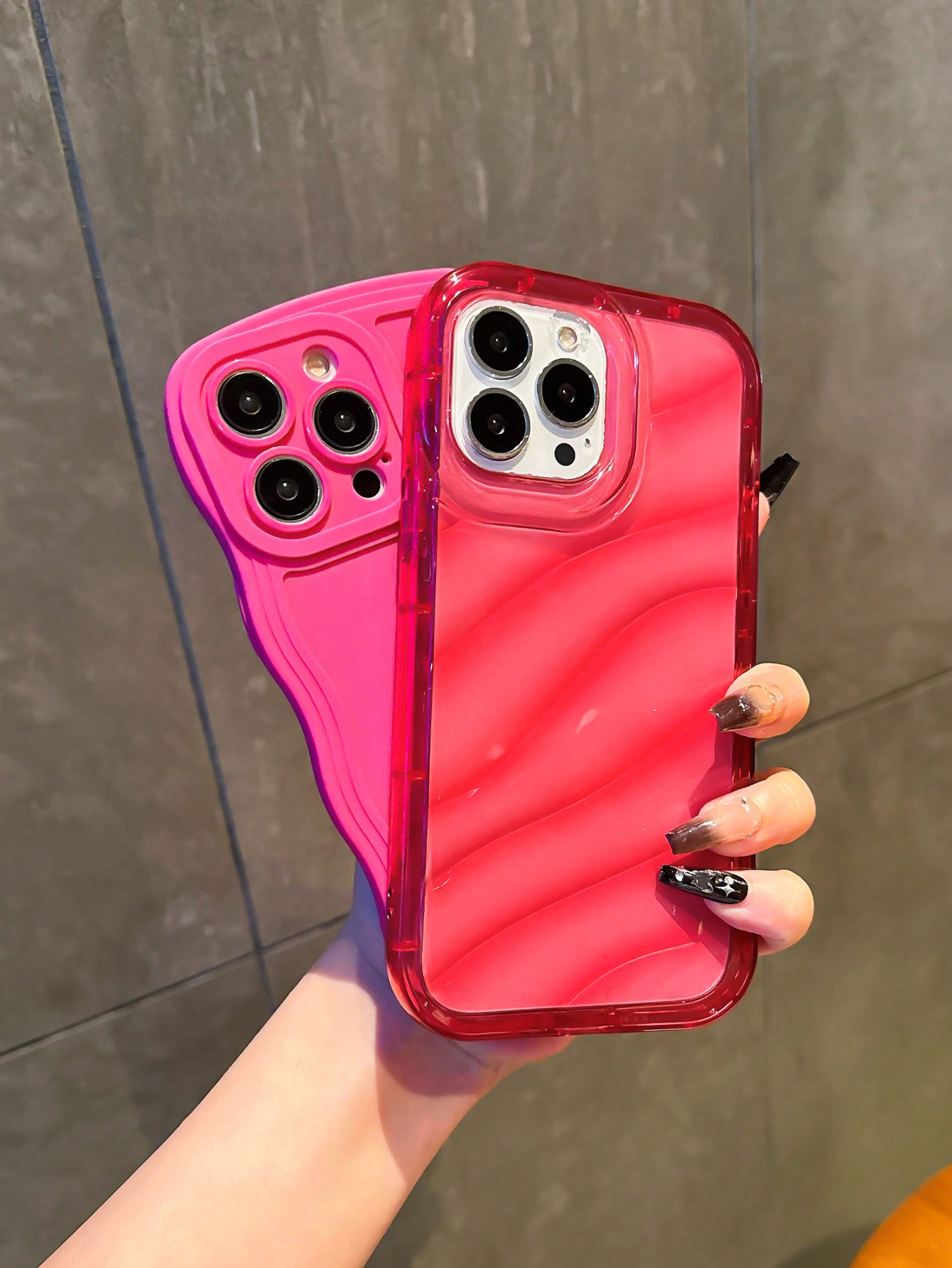 Apple 3pcs/Set Black Pupil & Wavy Shell, Water Wave Transparent Shock-Resistant TPU Phone Case Covers Compatible With Iphone 11/13/14/12/15 Unisex - Image 8