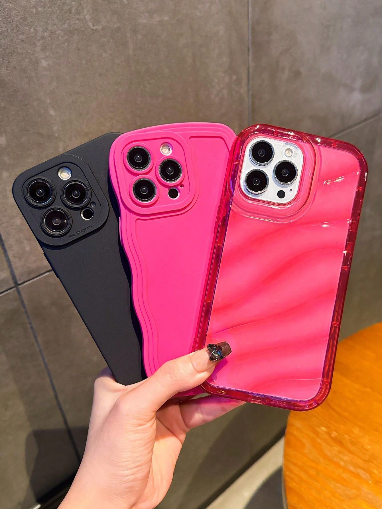 Apple 3pcs/Set Black Pupil & Wavy Shell, Water Wave Transparent Shock-Resistant TPU Phone Case Covers Compatible With Iphone 11/13/14/12/15 Unisex - Image 13