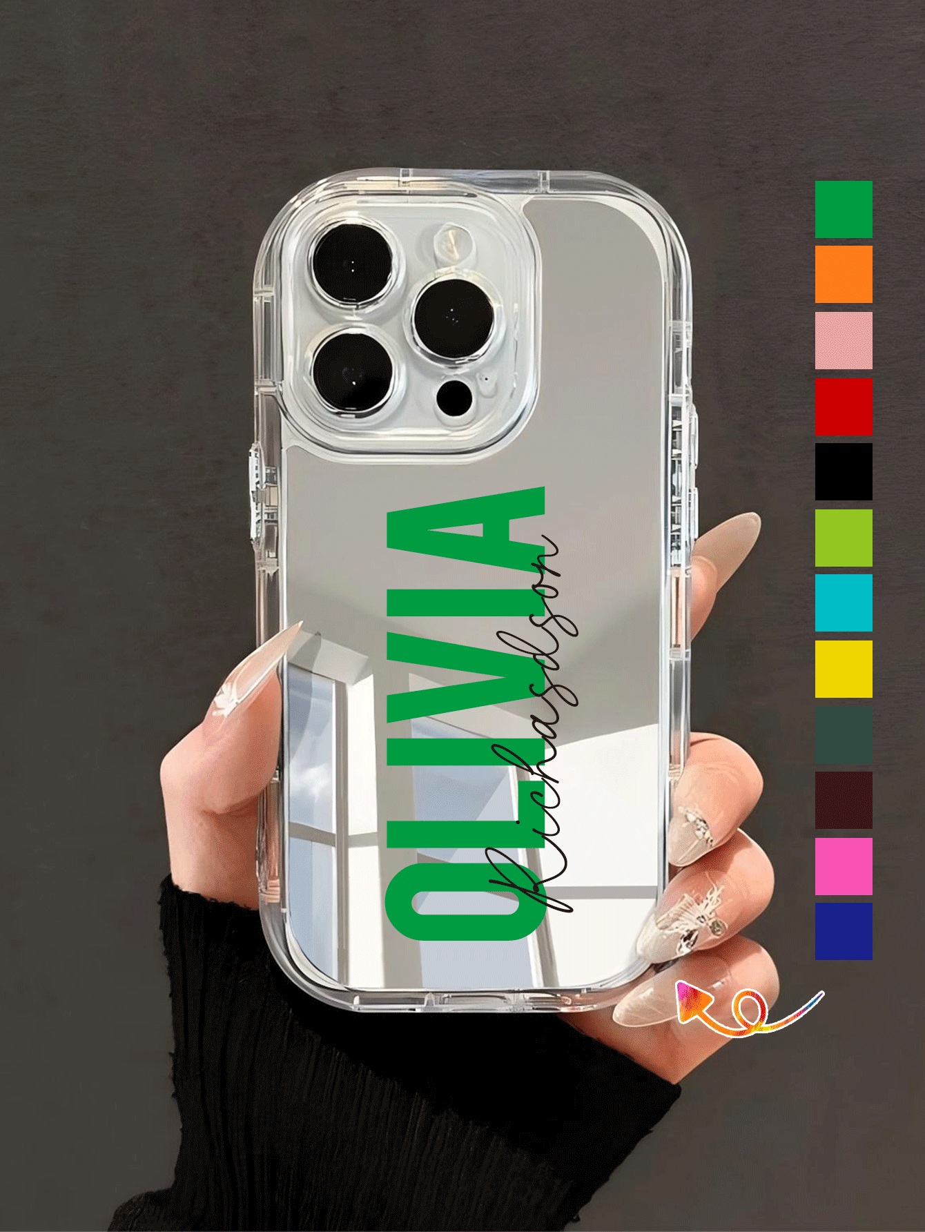 Valentines Personalized 3D Colorful Name Letter Customized Air Cushion Transparent Phone Case Compatible With Iphone 11/12/13/14/15 Pro Max - Image 4