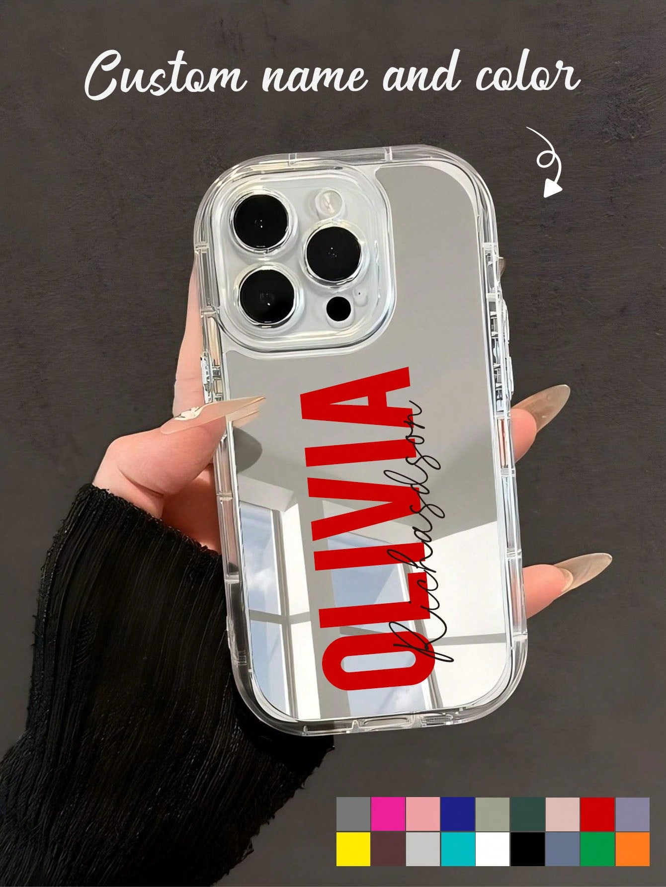 Valentines Personalized 3D Colorful Name Letter Customized Air Cushion Transparent Phone Case Compatible With Iphone 11/12/13/14/15 Pro Max - Image 5