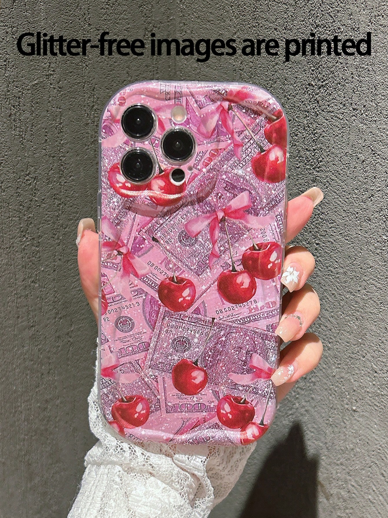 Fashion Pink Glitter Dollar Bill Pattern Shockproof Phone Case Compatible With IPhone 13 Pro Max, 13, 15, 12/12 Pro, 11, 14 Pro Max, XR, 14 Plus/16/16 Pro Max - Image 6