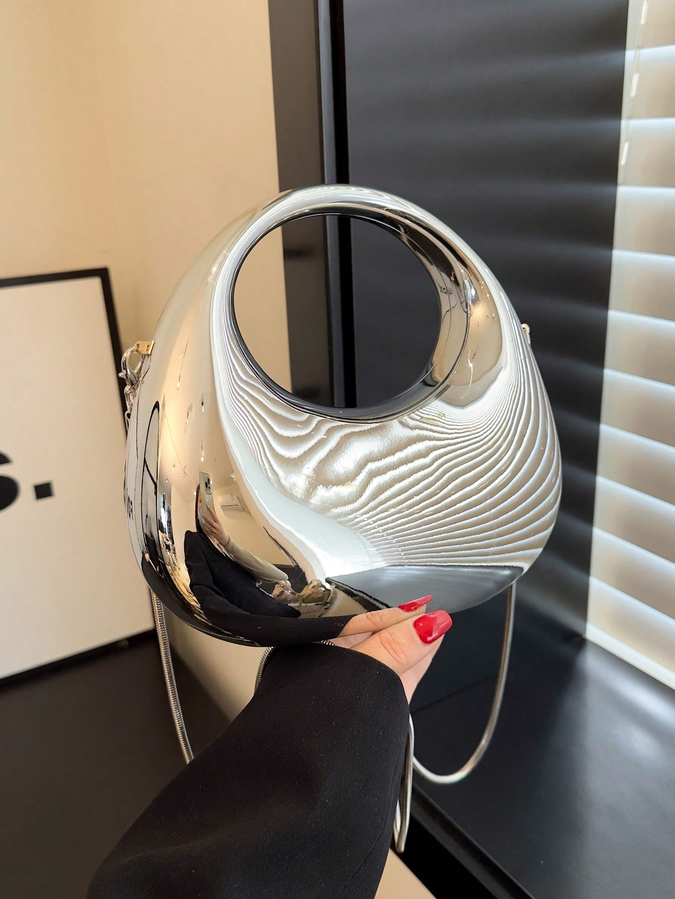 Lightweight, Business Casual Rhinestone Decor Bucket Bag Mini Drawstring Design - Image 2