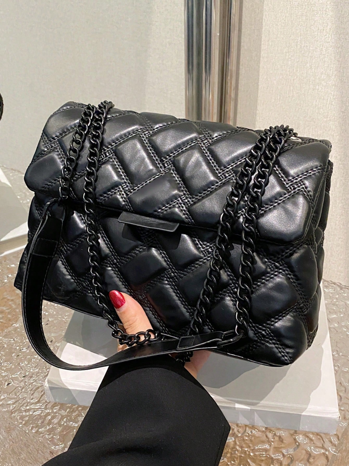 Fall And Winter New Fashionable High-Grade Texture Simple Color Cross-Body Bag - Image 8