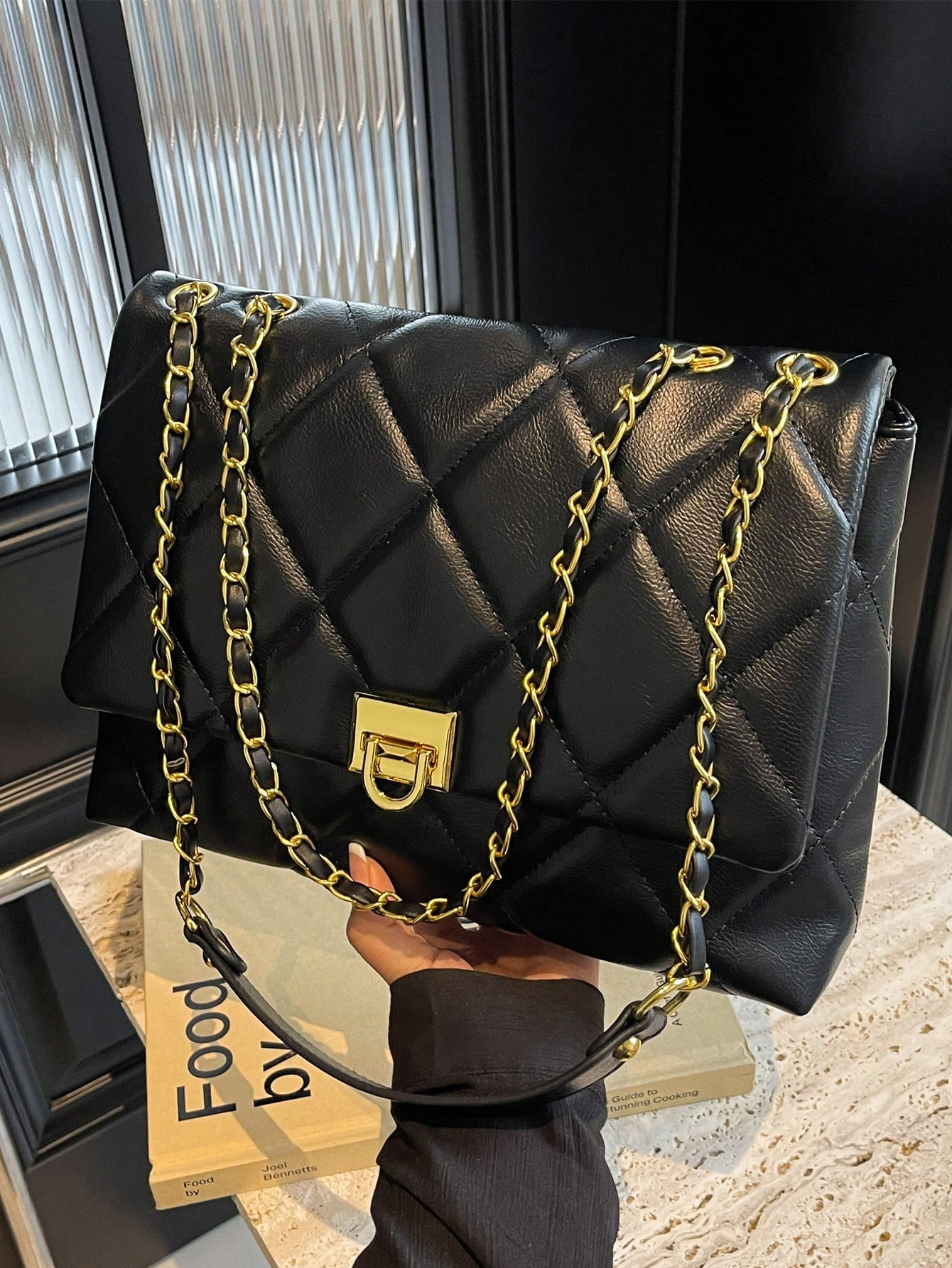 Lightweight, Business Casual, Fashionable, Minimalist Stitching Flap Chain Square Bag Soft Leather Crossbody Bag