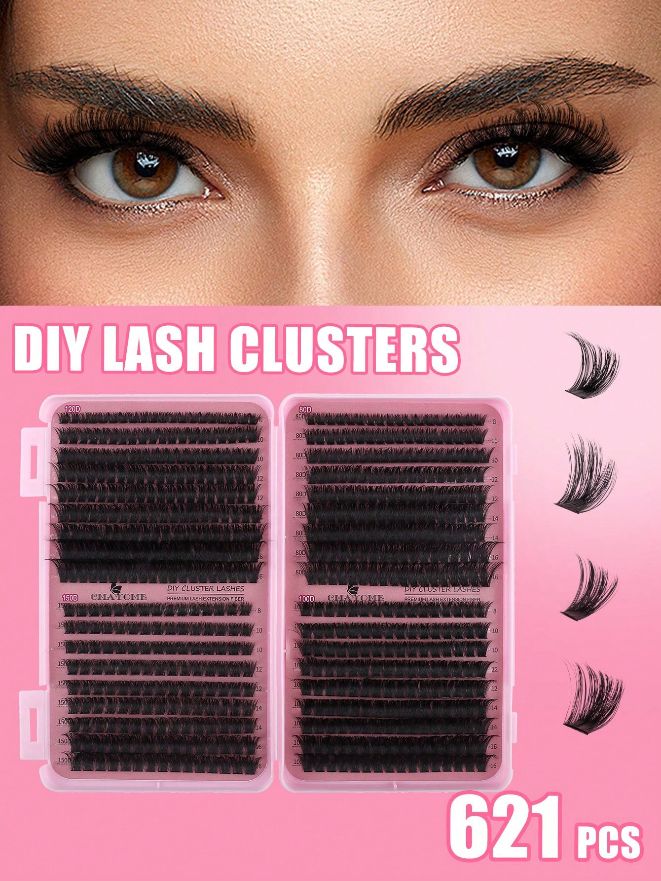 640/621pcs Eyelash Extension Set - Reusable, Lightweight And Easy To Apply - Image 12