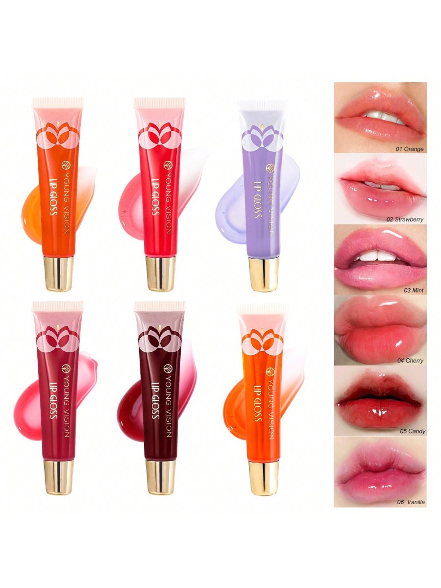 6 Sets Lip Oil Moisturizing Lip Gloss Lip Care Mint Lip Liquid Hydrating Lip Oil Makeup Set - Image 3