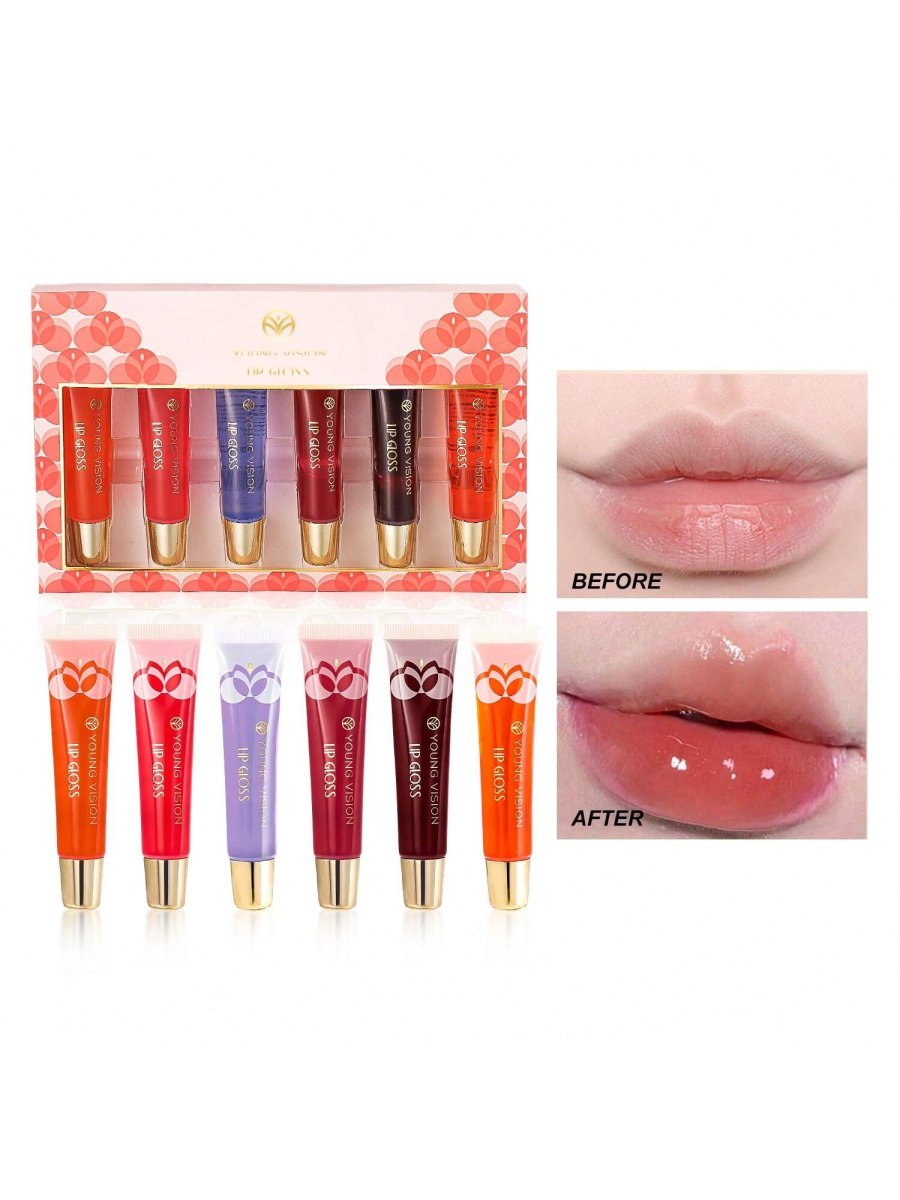 6 Sets Lip Oil Moisturizing Lip Gloss Lip Care Mint Lip Liquid Hydrating Lip Oil Makeup Set - Image 4