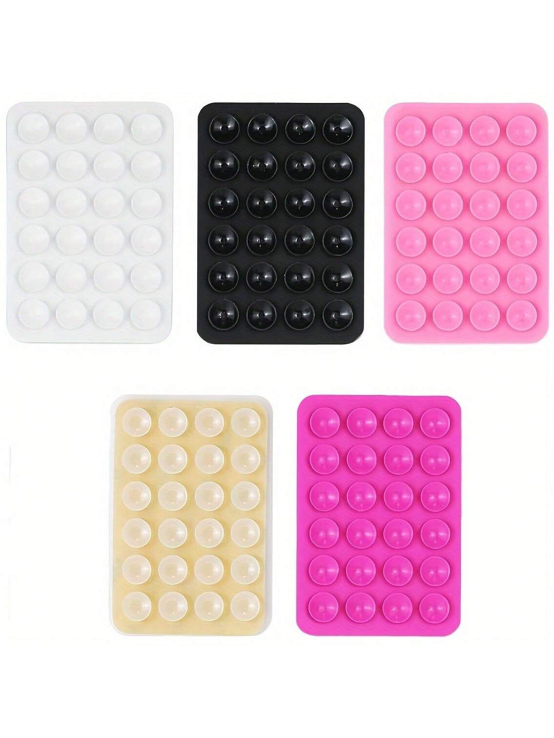 5pcs Silicone Phone Grip With 24 Mini Suction Cups, Compatible With Iphone And Android Phones: Selfie And Video Sticky Phone Holder, Suitable For Shower And Wall Mount, Great Gift For Friends And Christmas - Image 2