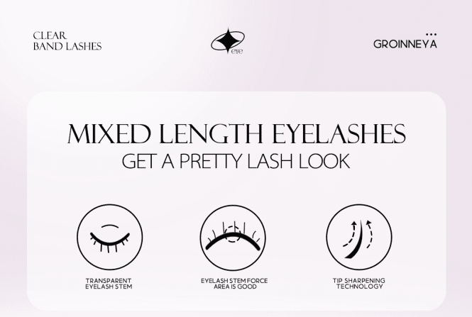 GROINNEYA 7 Pairs New Cat Eye Lashes Natural Long Clear Band Lashes Winged End Eye Elongated Eyelashes Faux Mink Eyelashes Makeup(XF10) - Image 17