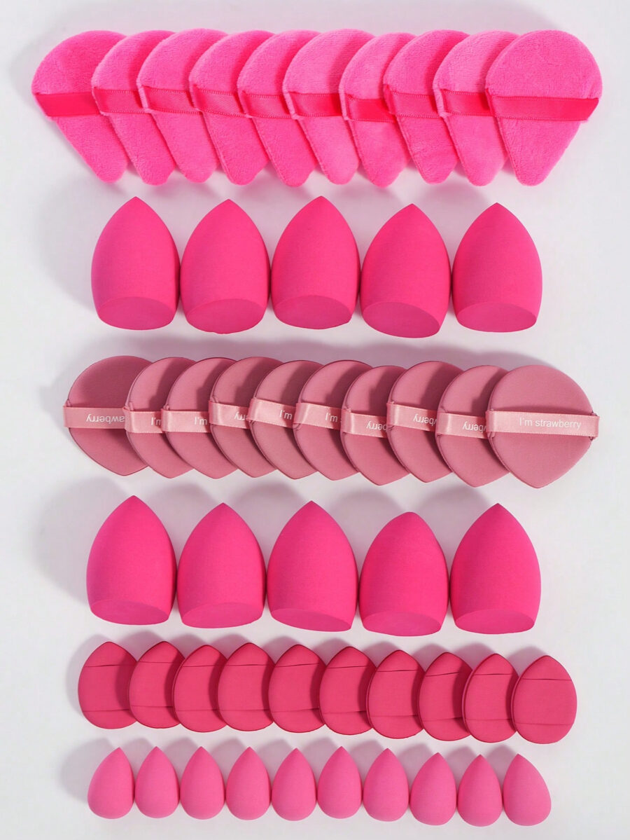 Makeup Tools Set Including:10PCS Makeup Sponges For Liquid Makeup+10PCS Mini Makeup Sponges For Liquid Makeup+10PCS Triangle Powder Puffs For Loose Powder And Makeup Setting+10PCS Air Cushion Powder Puffs For Facial Makeup+10PCS Mini Air Cushion Powder Puffs For Facial Concealer Makeup - Image 10