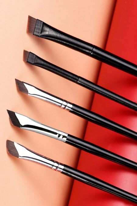 5pcs Precision Eye Makeup Brushes Including Scythe Shaped Eyeliner Brush, Angled Eyeliner Brush, And Eyebrow Brush Professional Eyeliner Brush, Long Handle Reversible Cosmetic Brush Makeup Tools For Sensitive, Delicate, Dry Skin For Easy And Beautiful Eye Makeup