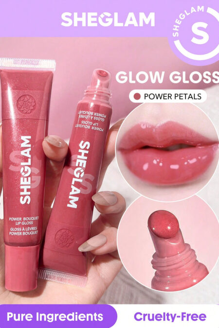 SHEGLAM Power Bouquet Lip Gloss -Power Petals Valentine'S Day Decor Love Gift Winter Y2K Makeup Party Beach Travel Holiday Camping Outdoors Present Rose Fashion Girl New Year Cosmetic Cosplay Best Trip Festivals Color Fancy Campus School Charm Vibe Cny Chinese New Year