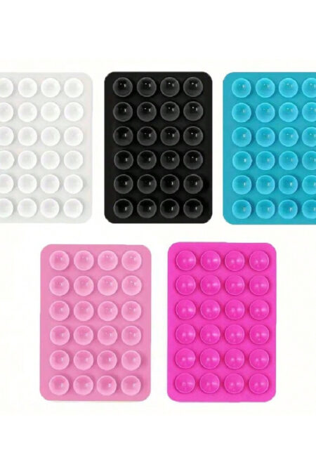5pcs Silicone Phone Grip With 24 Mini Suction Cups, Compatible With Iphone And Android Phones: Selfie And Video Sticky Phone Holder, Suitable For Shower And Wall Mount, Great Gift For Friends And Christmas
