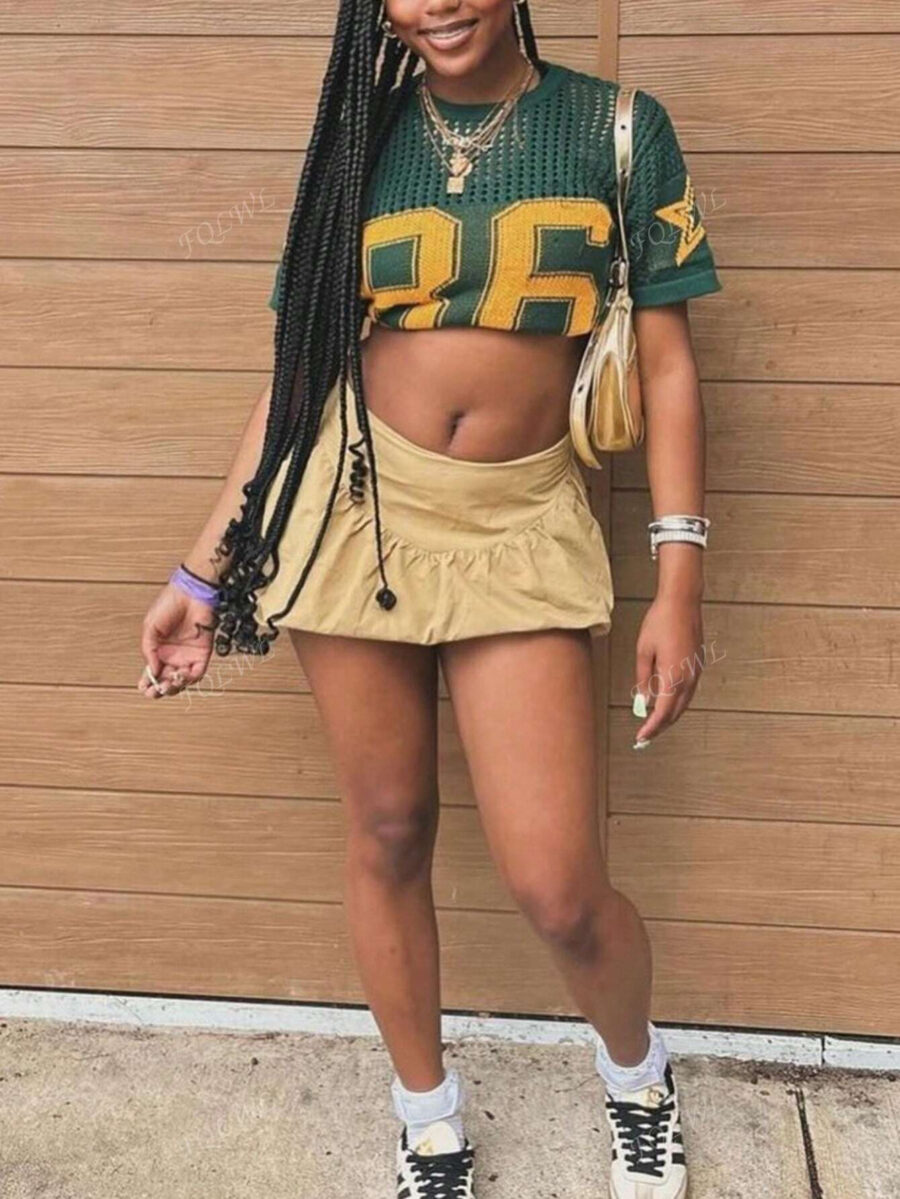 Summer Street Loose Tops Letter Print Short Sleeve Punk Y2K Streetwear For Women O-Neck Causal Fit Graphics Pullover Tees - Image 2