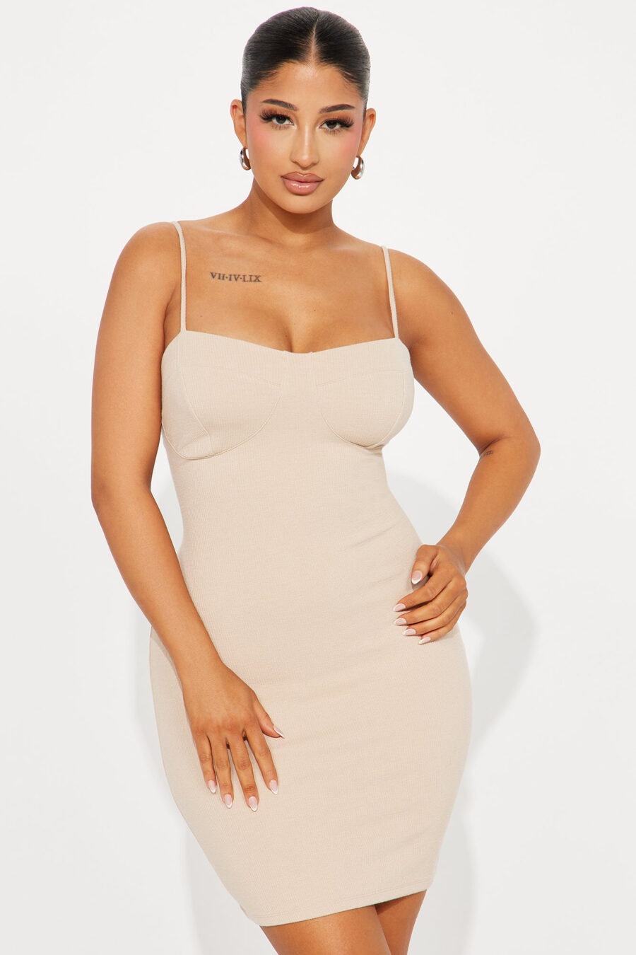 Beatrice Ribbed Mini Dress - Black - Image 8