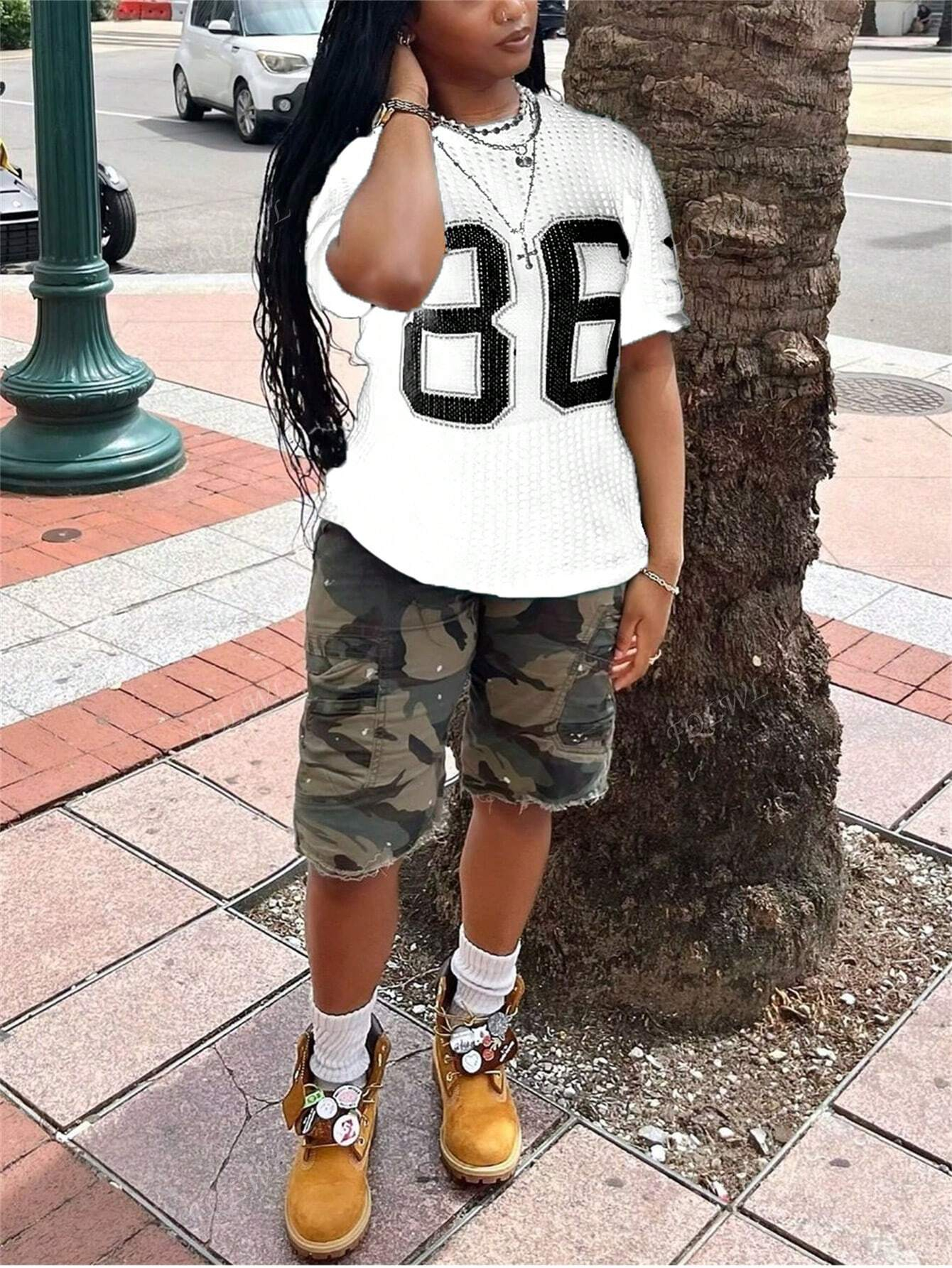 Summer Street Loose Tops Letter Print Short Sleeve Punk Y2K Streetwear For Women O-Neck Causal Fit Graphics Pullover Tees - Image 18