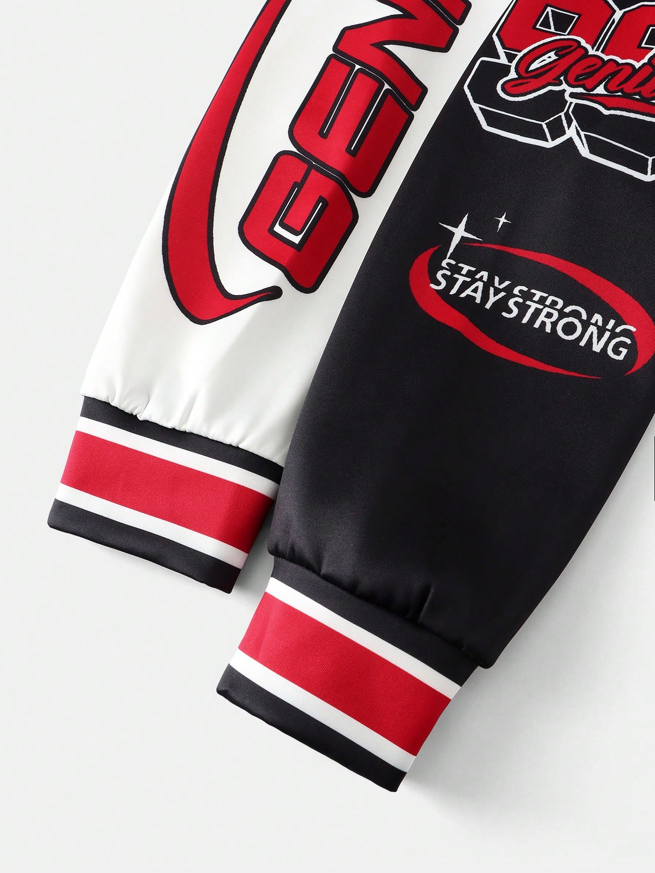 Slaydiva Autumn And Winter Casual Street Baseball Uniform Long-Sleeved Fitted Green And White And Black Logo Slogan All-Over Printed Women's Jacket-C - Image 16