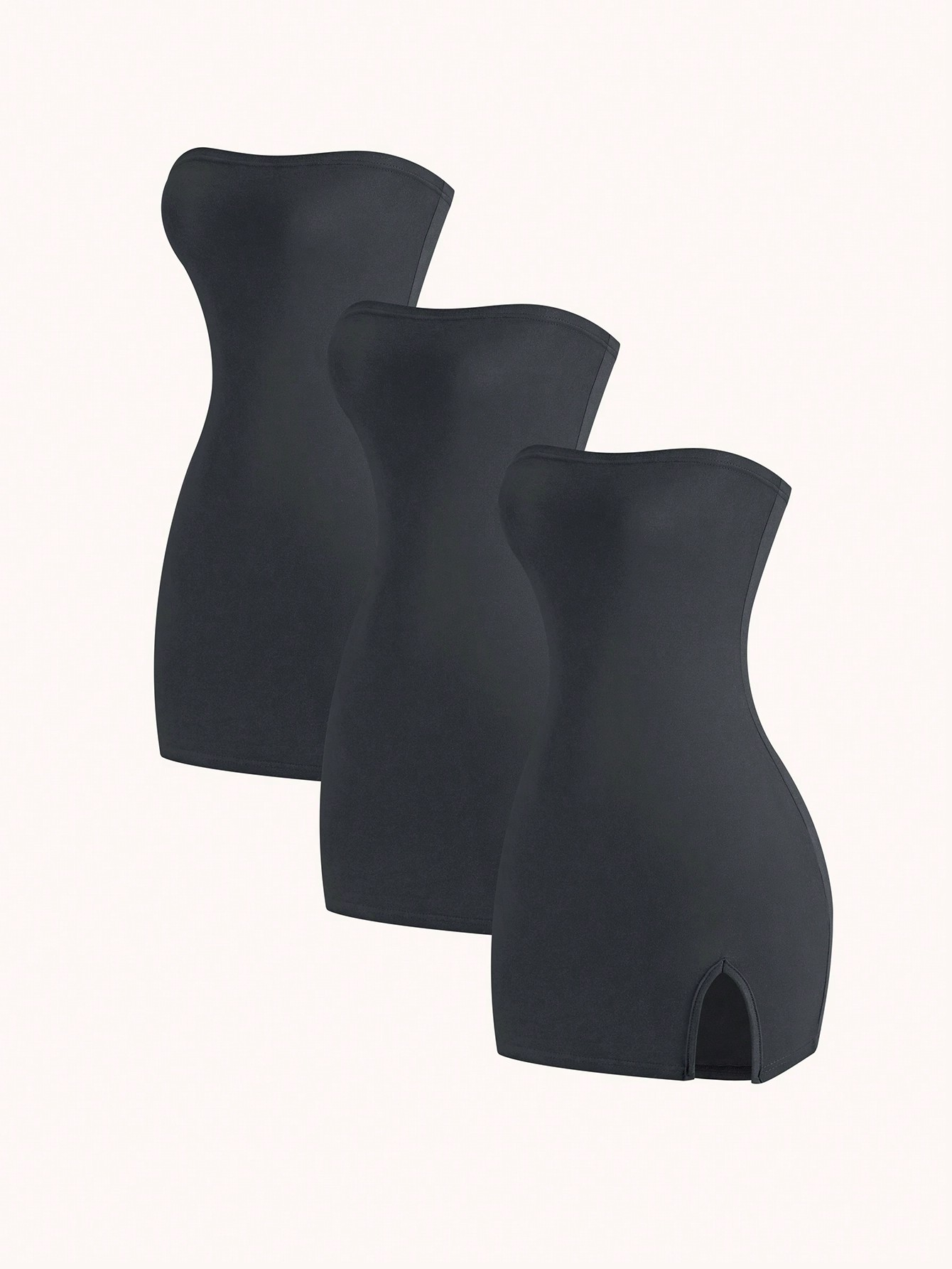 Flirla Women's 3pcs Bodycon Dress With Slit Hem, Bandeau Style, And Slim Fit, Summer Mini Short Women Outfit - Image 9