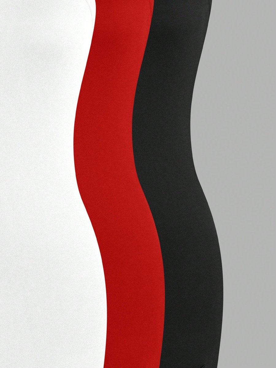 Flirla Women's 3pcs Bodycon Dress With Slit Hem, Bandeau Style, And Slim Fit, Summer Mini Short Women Outfit - Image 11