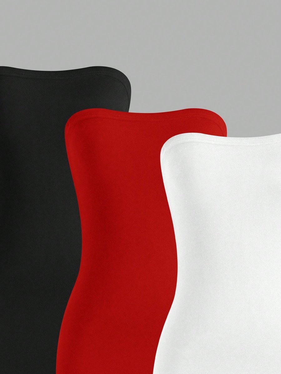 Flirla Women's 3pcs Bodycon Dress With Slit Hem, Bandeau Style, And Slim Fit, Summer Mini Short Women Outfit - Image 14