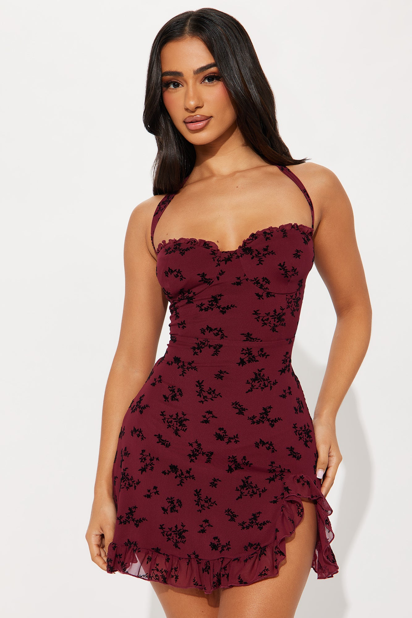 Julia Flocked Mini Dress - Image 13