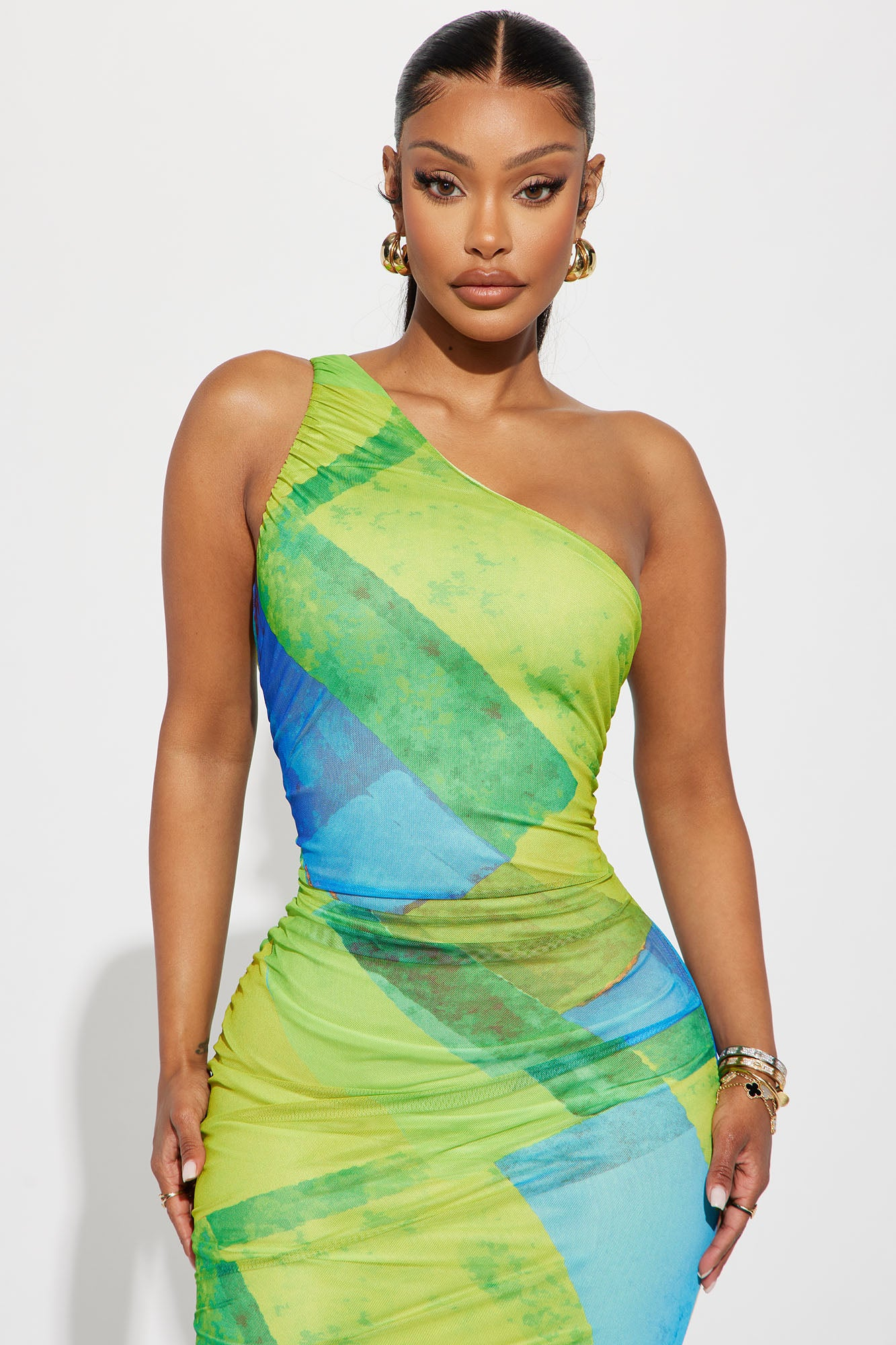 Lola Mesh Maxi Dress - Lime - Image 2