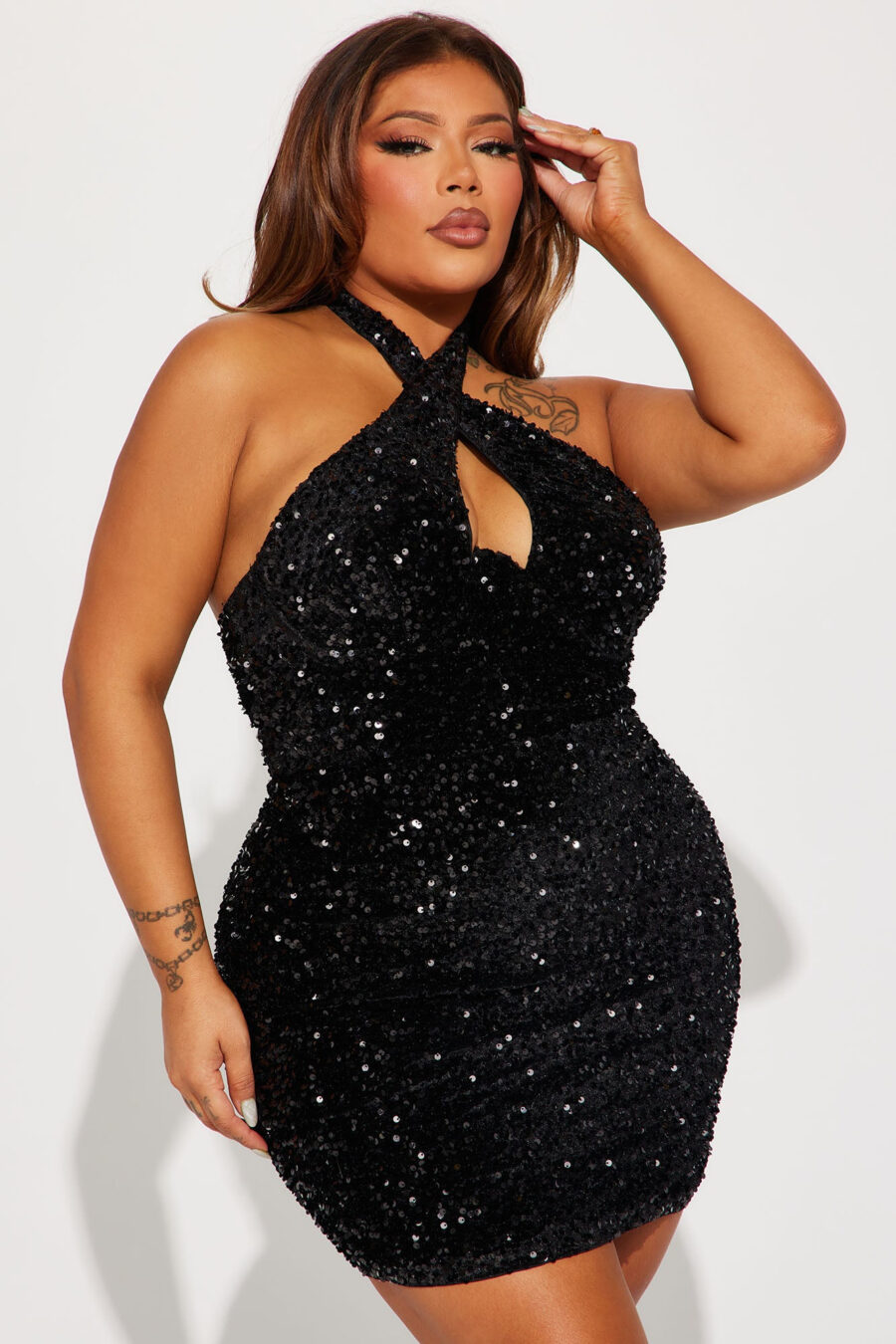 Vera Velvet Sequin Mini Dress - Image 12