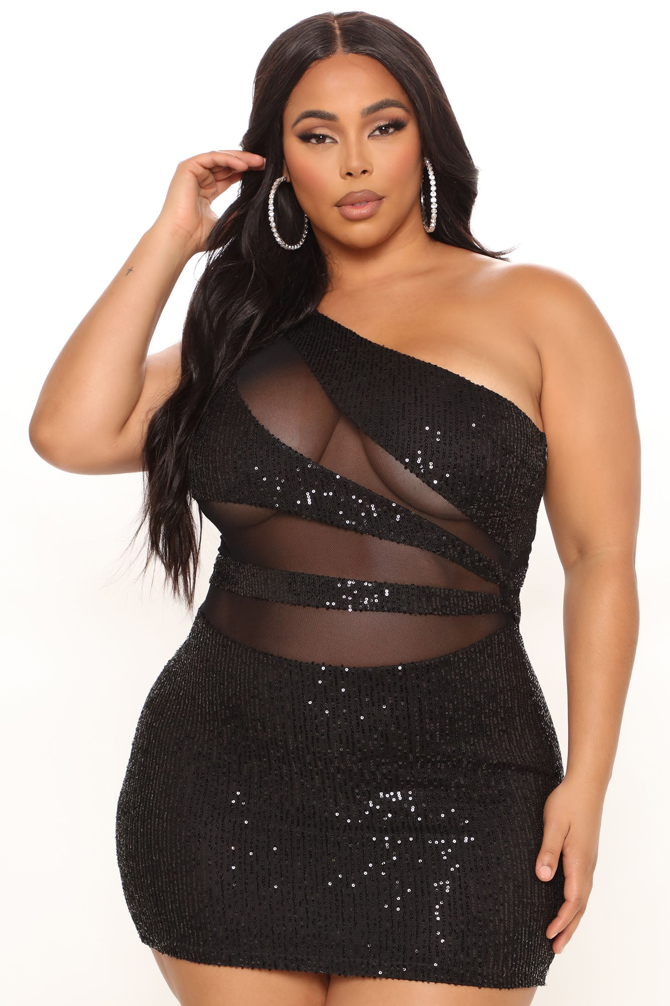 Party Seeker Sequin Mini Dress - Black - Image 7