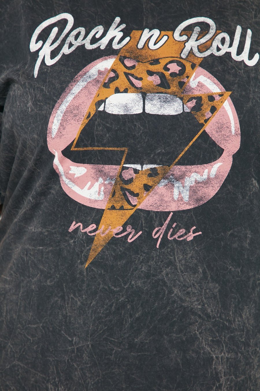 Rock N Roll Washed T-Shirt Dress - Charcoal - Image 7