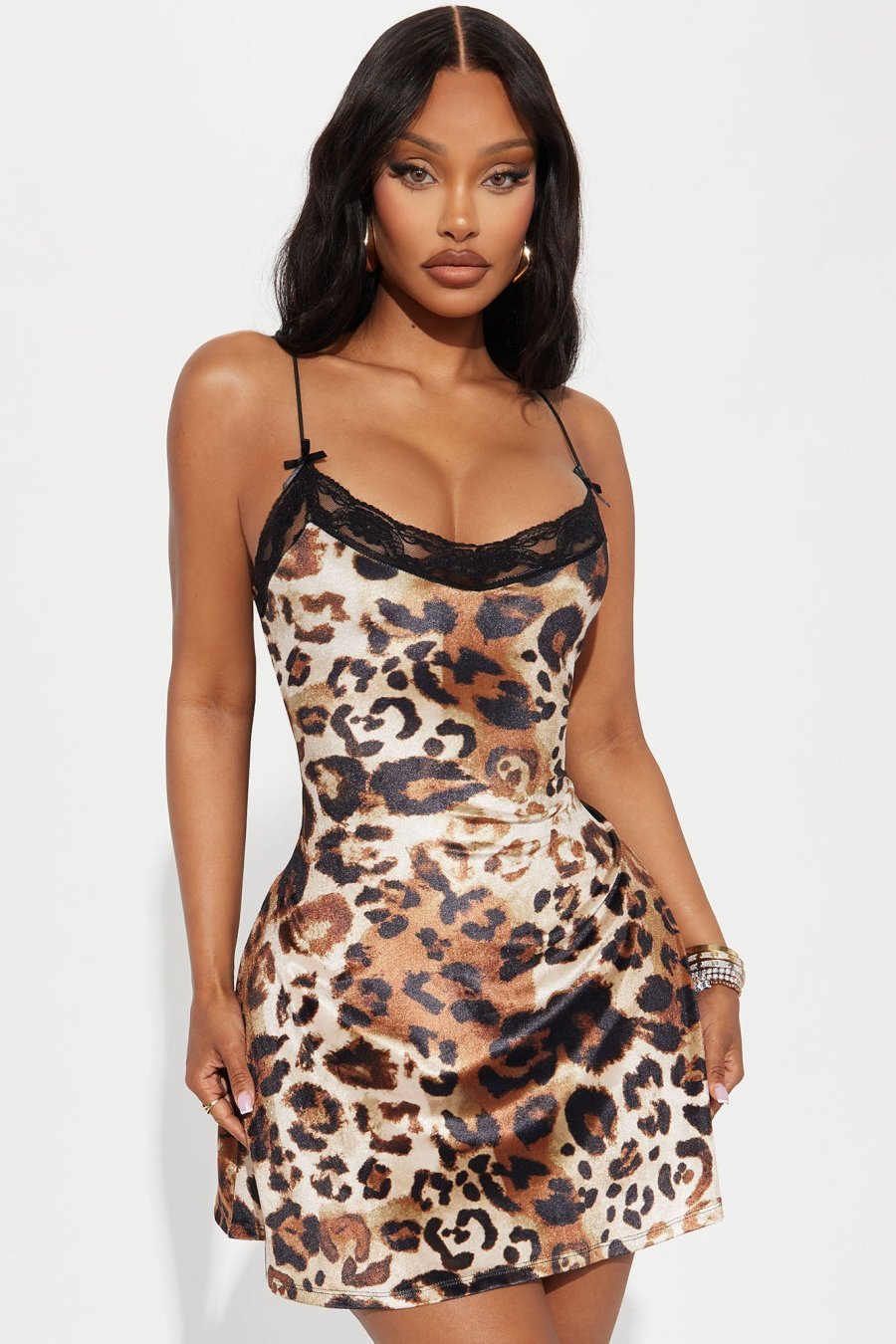 On The Move Velvet Mini Dress - Leopard